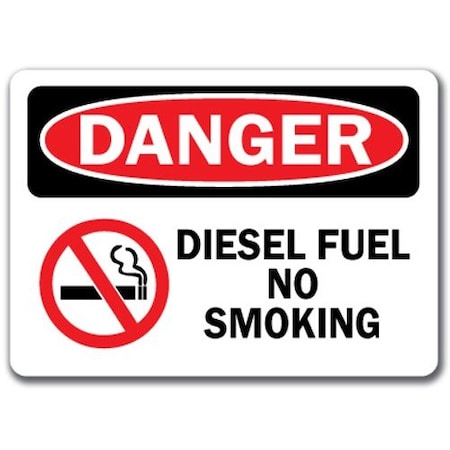 Signmission Danger Sign-Diesel Fuel No Smoking W/ Graphic-10in x 14in OSHA, 10" L, 14" H, DS-No Smoking Diesel DS-No Smoking Diesel